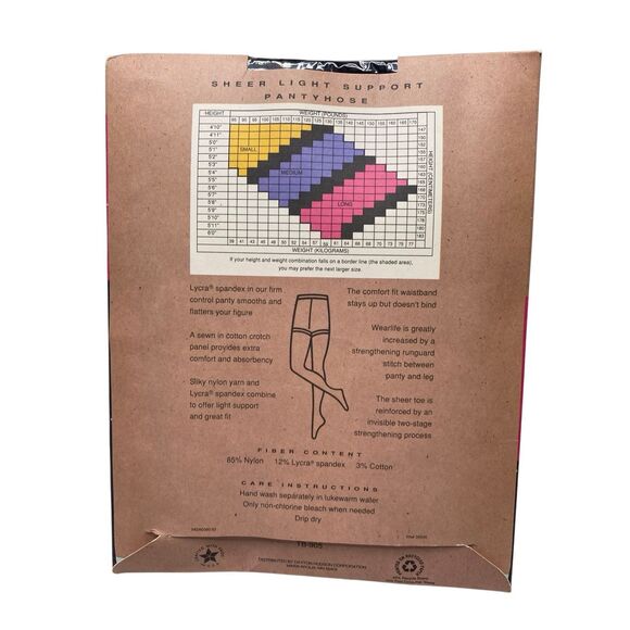 Trend Basics Sheer Light Support Black Pantyhose Long Size Reinforced Toe Formal - Picture 2 of 5